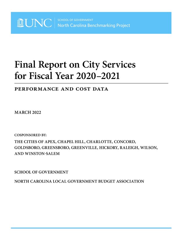 Couverture_Final Report on City Services for Fiscal Year 2020-2021