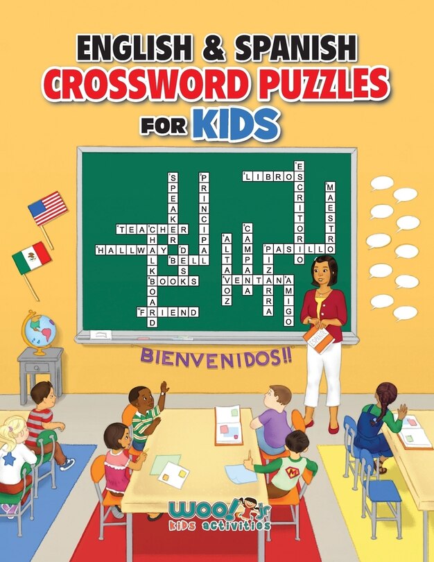 Front cover_English And Spanish Crossword Puzzles For Kids