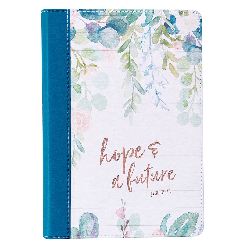 Front cover_Hope And A Future Slimline Faux Leather Journal - Jeremiah 29:11