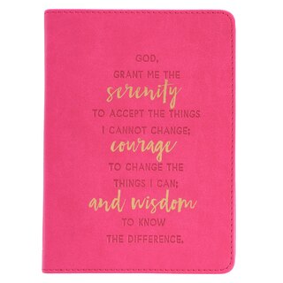 Front cover_The Serenity Prayer Handy-sized Luxleather Journal In Pink