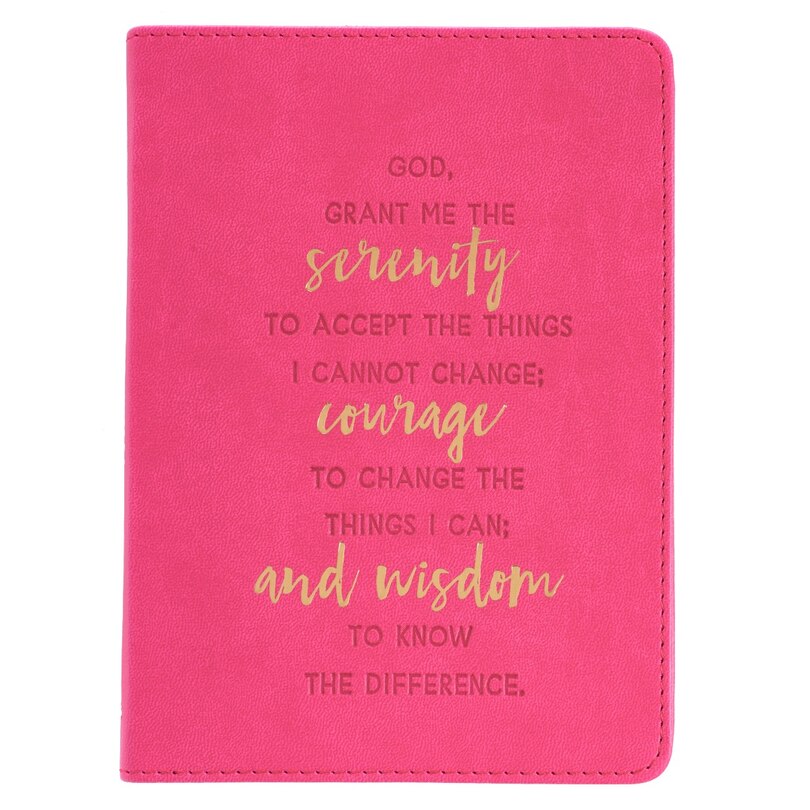 Front cover_The Serenity Prayer Handy-sized Luxleather Journal In Pink