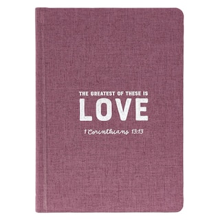 Front cover_Love Hardcover Linen Journal - 1 Corinthians 13:13
