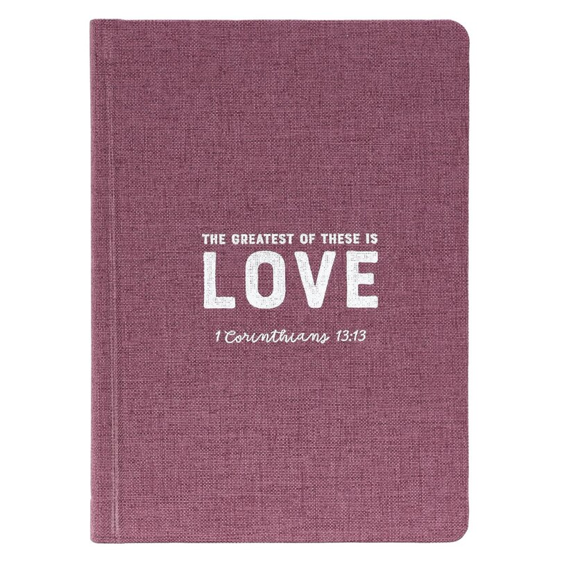 Front cover_Love Hardcover Linen Journal - 1 Corinthians 13:13