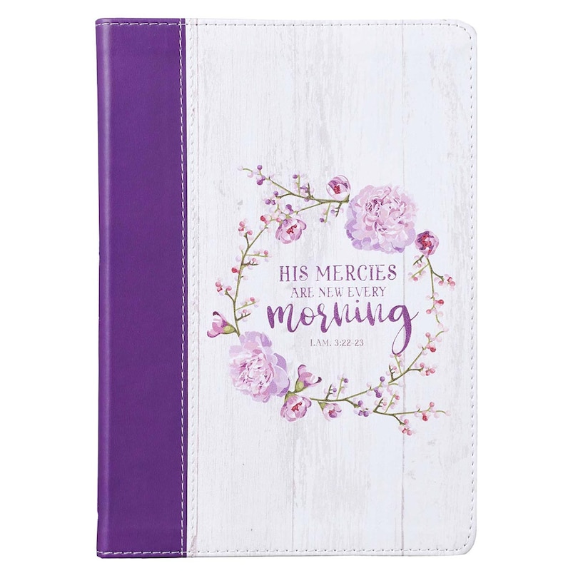 Front cover_Journal Classic White/Purple His Mercies Lam. 3:22-23