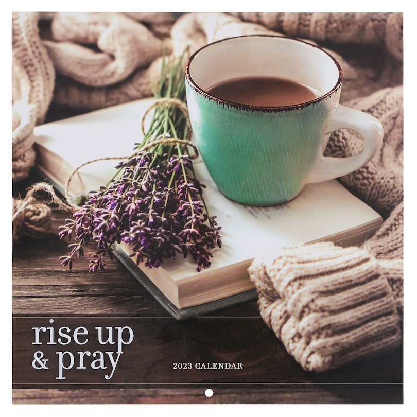 Christian Art Gifts Inspirational 2023 Coffee & Tea Themed 12-Month Wall Calendar for Women & Men: Rise Up & Pray, Encouraging Faith-based Home Decor w/Inspirational Scripture Verses, Large, 10x10