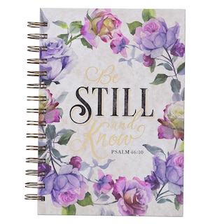 Couverture_Journal Spiral-bound Purple/Teal Floral Be Still Ps. 46:10