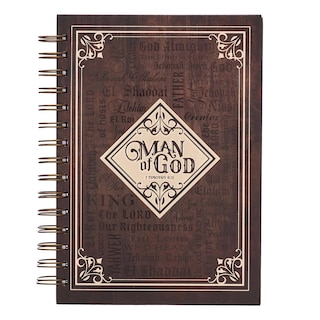 Front cover_Journal Spiral-bound Brown Man of God 1 Tim. 6:11