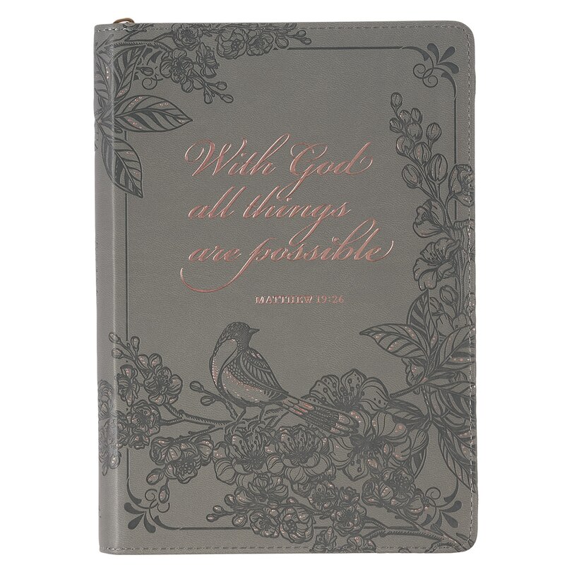 Couverture_Journal Classic Zip Gray With God Matt. 19:26