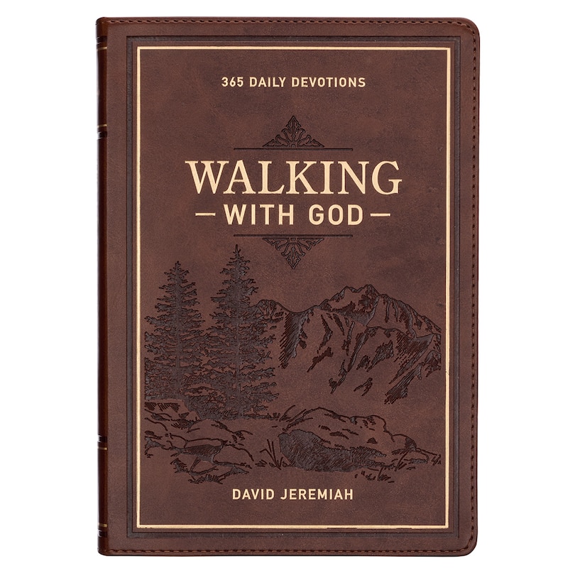 Front cover_Devotional Walking with God Large Print Faux Leather