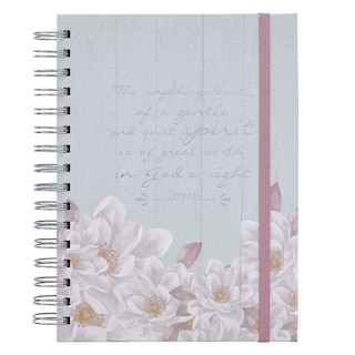 Unfading Beauty Large Wirebound Journal With Elastic Closure - 1 Peter 3:4