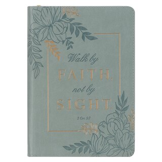 Front cover_Journal Classic Zip Teal Walk by Faith 2 Cor. 5:7