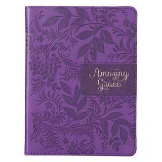 Front cover_Amazing Grace Purple Handy-size Faux Leather Journal