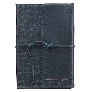 Journal Classic Full-grain Leather w/Wrap Navy The Plans Jer. 29:11