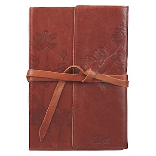Front cover_Journal Classic Full-grain Leather w/Wrap Brown Faith