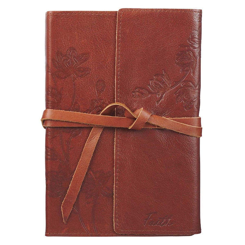 Front cover_Journal Classic Full-grain Leather w/Wrap Brown Faith
