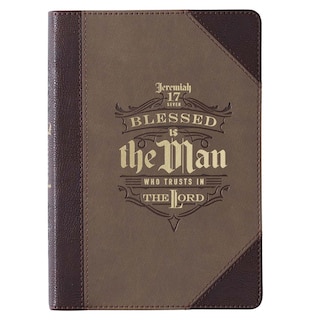 Christian Art Gifts Classic Journal Blessed Is The Man Jer 17:7 Inspirational Scripture Notebook, Ribbon Marker, Pink Faux Leather Flexcover, 336 Ruled Pages