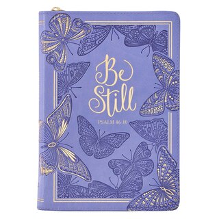 Front cover_Journal Classic Zip Purple Be Still Ps. 46:10