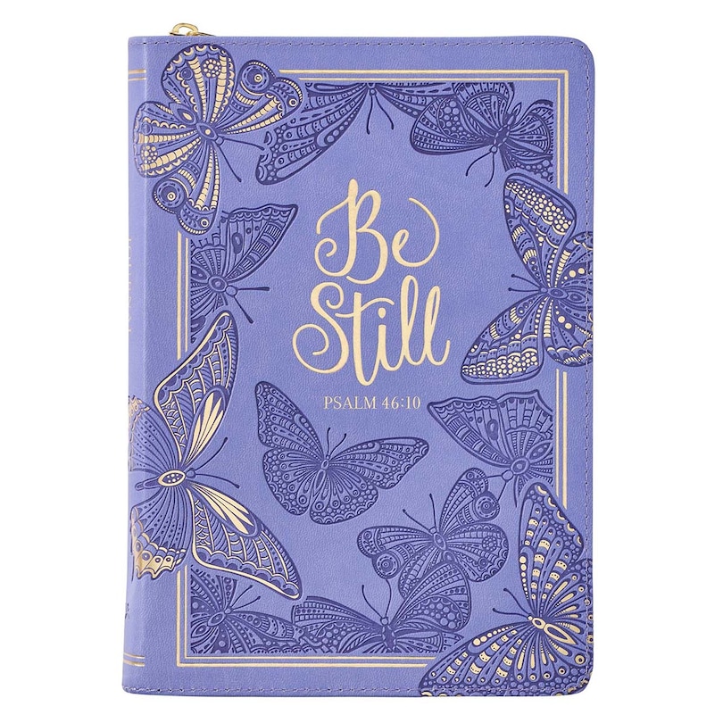 Front cover_Journal Classic Zip Purple Be Still Ps. 46:10