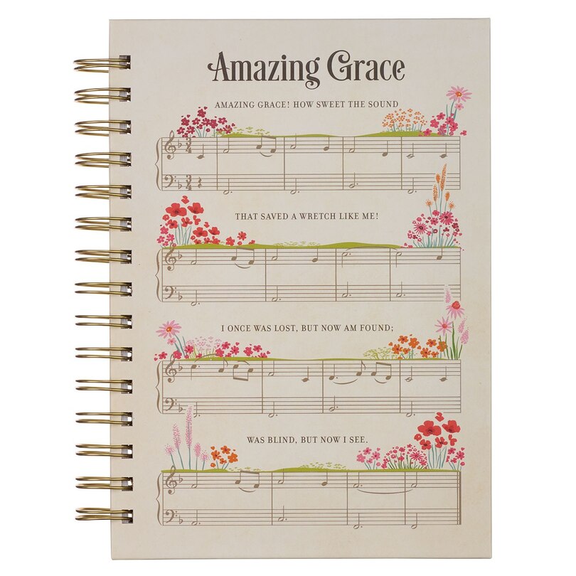 Couverture_Journal Wirebound Cream Music/Floral Amazing Grace