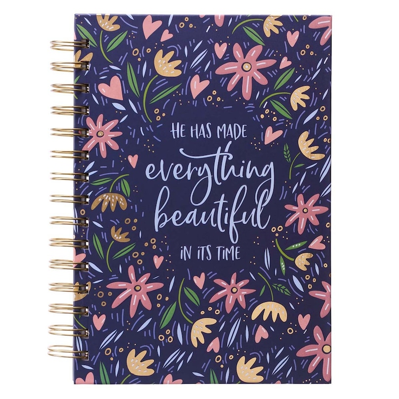 Couverture_Journal Wirebound Navy Floral Everything Beautiful