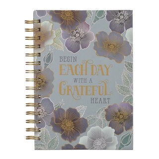 Journal Wirebound Blue Floral Grateful Heart