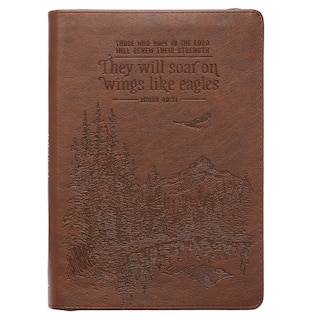 Front cover_Journal Classic Zip Brown They Will Soar Isa. 40:31