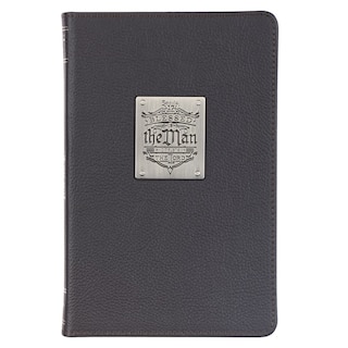 Front cover_Blessed is the Man Jeremiah 17:7 Bible Verse Chocolate Brown Full Grain Leather Journal Inspirational Hardcover Notebook w/Ribbon, Metal Badge Emblem