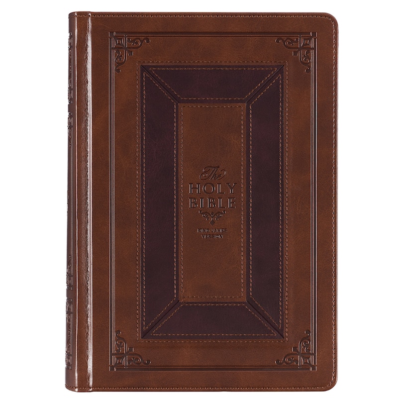 KJV Study Bible Faux Leather HC, Toffee/Burgundy