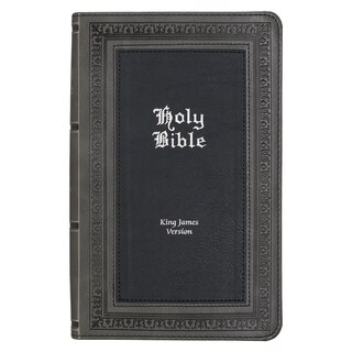 Front cover_KJV Bible Giant Print Standard-size Faux Leather, Gray/Black