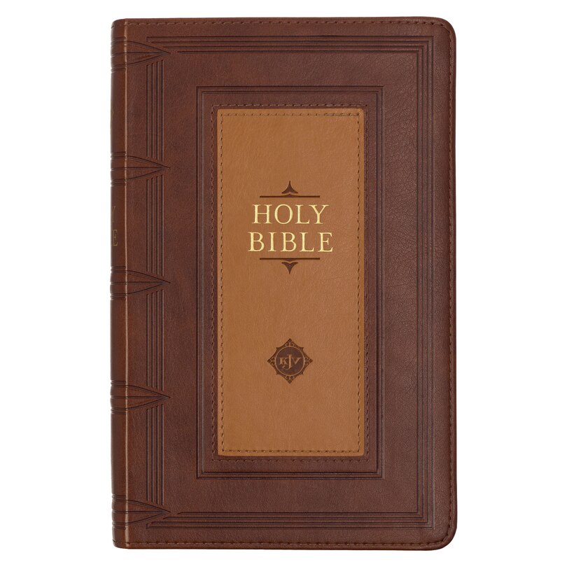 Front cover_KJV Bible Giant Print Standard-size Faux Leather, Saddle Tan/Butterscotch