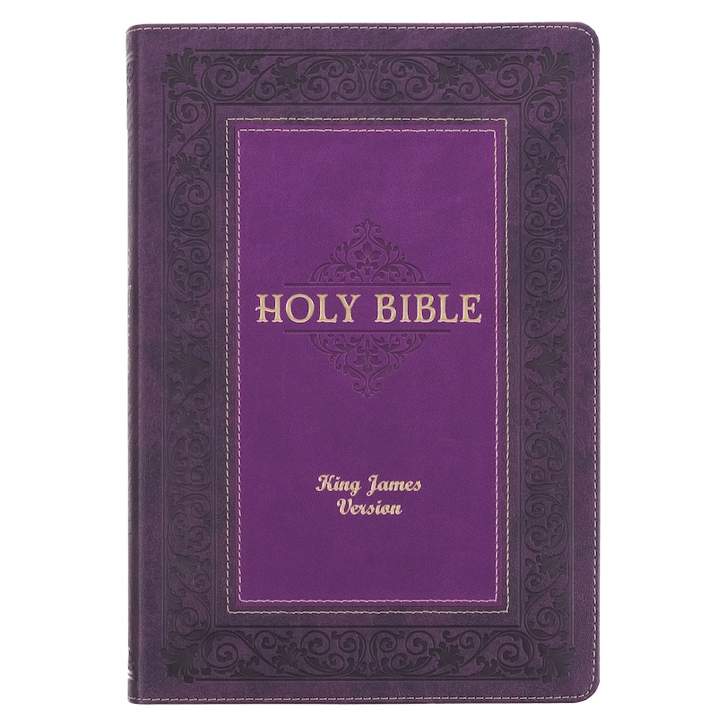 Front cover_KJV Study Bible, Large Print Faux Leather - Thumb Index, King James Version Holy Bible, Purple Two-tone