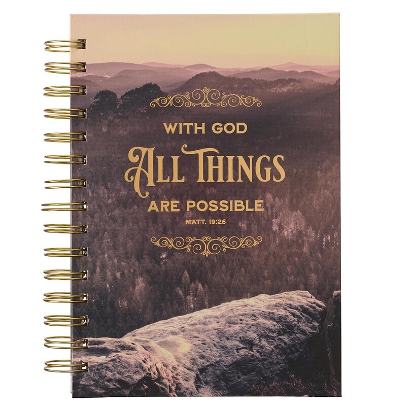 Journal Wirebound Mountain All Things Matt. 19:26