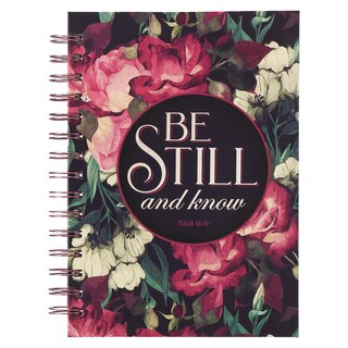 Front cover_Journal Wirebound Blue Floral Be Still & Know Ps. 46:10