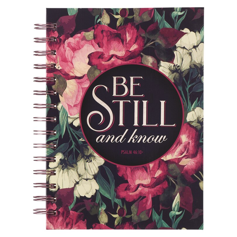 Front cover_Journal Wirebound Blue Floral Be Still & Know Ps. 46:10