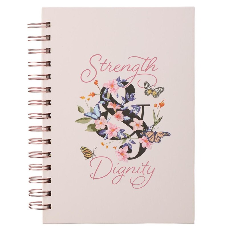 Journal Wirebound Pink Butterflies Strength & Dignity