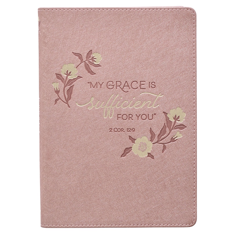 Front cover_Journal Classic Pink My Grace is Sufficient 2 Cor. 12:9