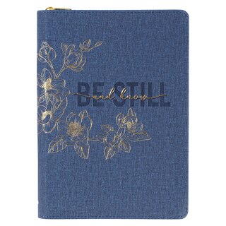 Front cover_Journal Classic Zip Blue Be Still & Know Ps. 46:10