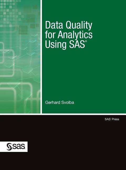 Couverture_Data Quality For Analytics Using Sas