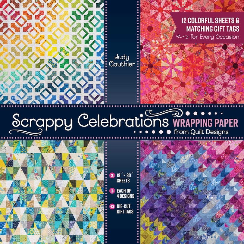 Front cover_Scrappy Celebrations Wrapping Paper from Quilt Designs