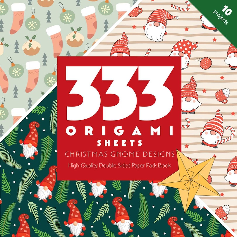 Front cover_333 Origami Sheets Christmas Gnome Designs
