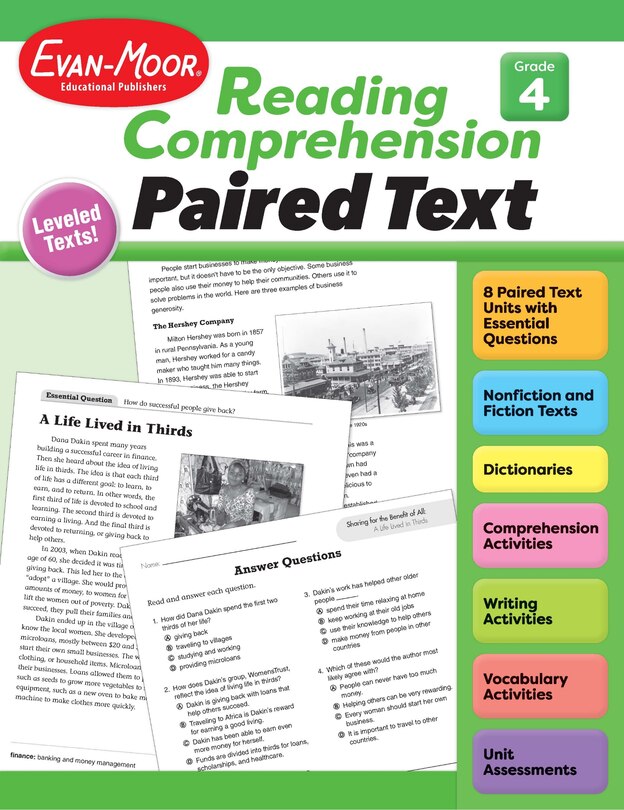 Front cover_Reading Comprehension: Paired Text, Grade 4 Teacher Resource