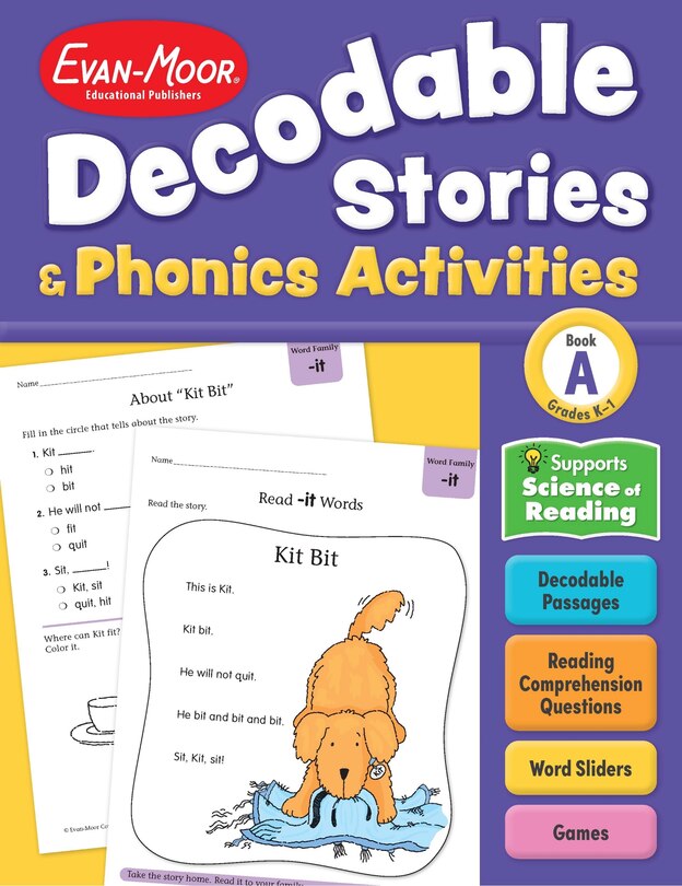 Couverture_Decodable Stories and Phonics Activities, Level A, Grade K - 1 Workbook