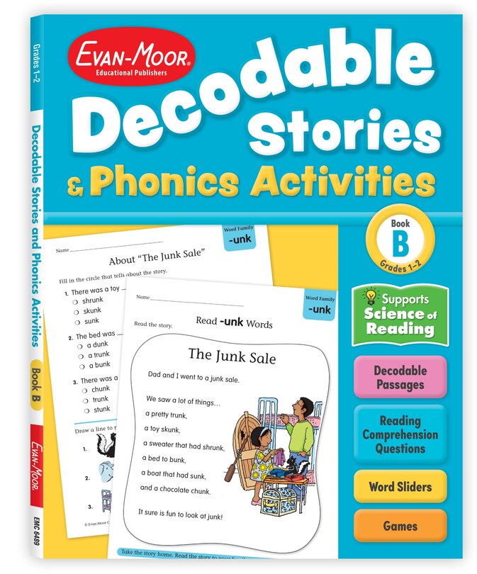 Front cover_Decodable Stories and Phonics Activities, Level B, Grade 1 - 2 Workbook