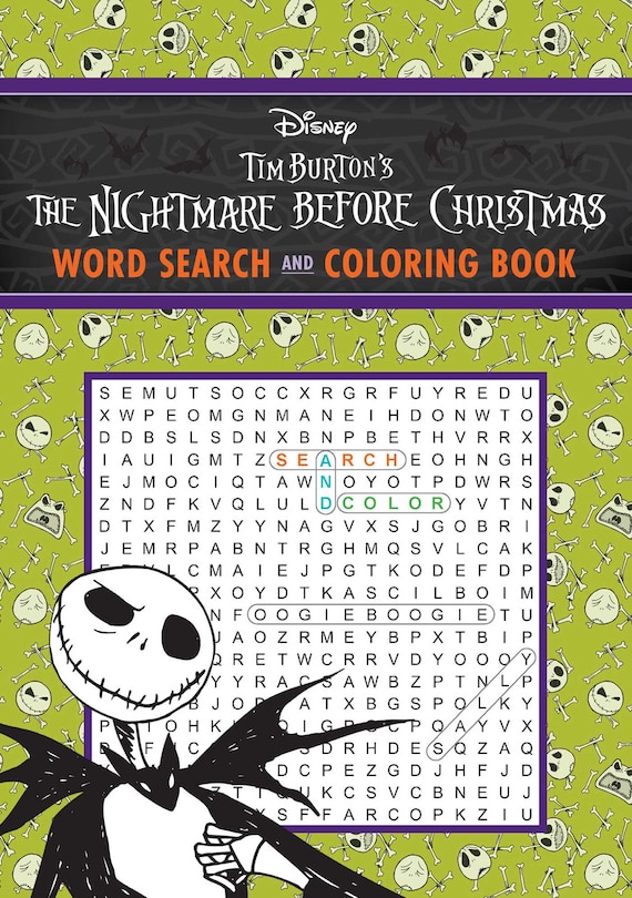 Disney Tim Burton's The Nightmare Before Christmas Word Search And Coloring Book