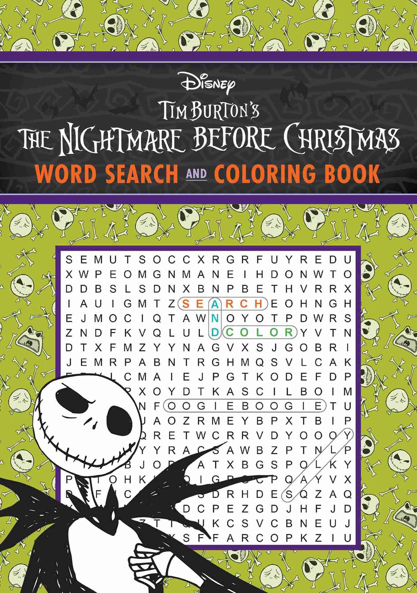 Disney Tim Burton's The Nightmare Before Christmas Word Search And Coloring  Book