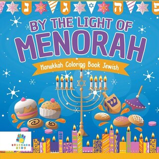 Front cover_By the Light of the Menorah Hanukkah Coloring Book Jewish