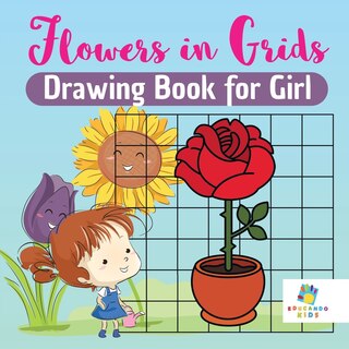 Front cover_Flowers in Grids Drawing Book for Girl
