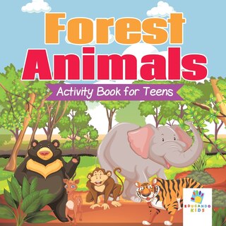 Front cover_Forest Animals Activity Book for Teens