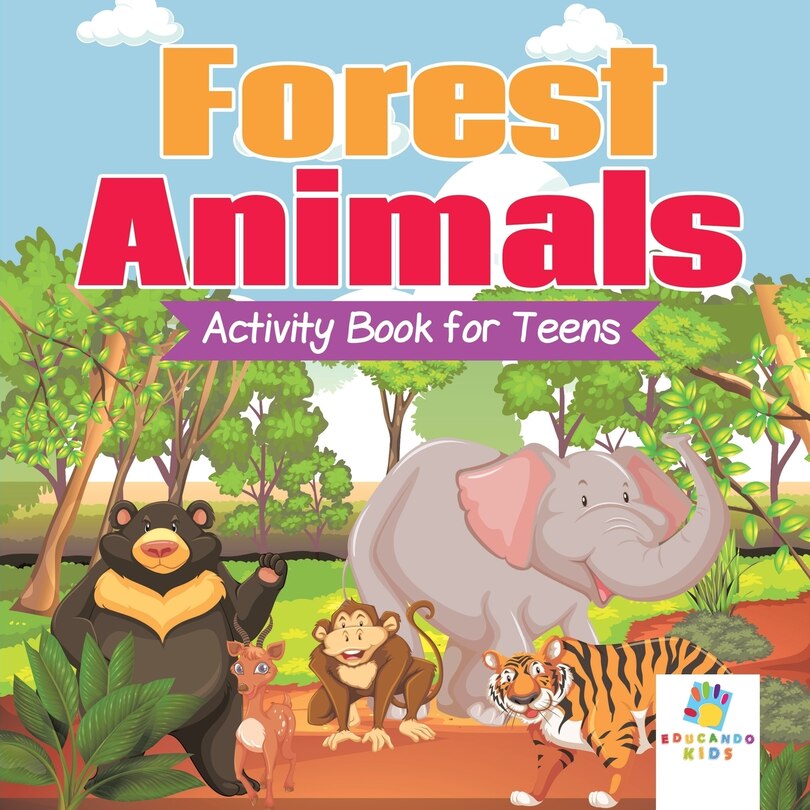 Front cover_Forest Animals Activity Book for Teens