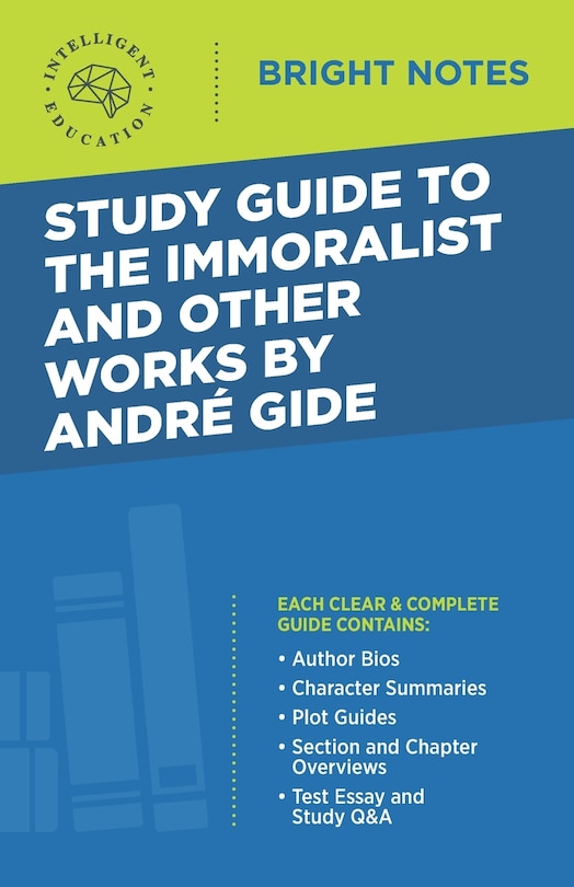 Couverture_Study Guide to The Immoralist and Other Works by Andre Gide